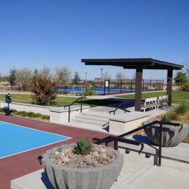 Outdoor amenities at a senior living Community in Las Vegas.